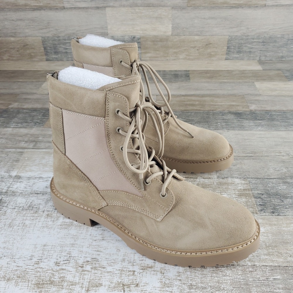 Saint Morta Legion Mens Boots Sz 12 Tan Suede Comfort Lace Up Back Zip
